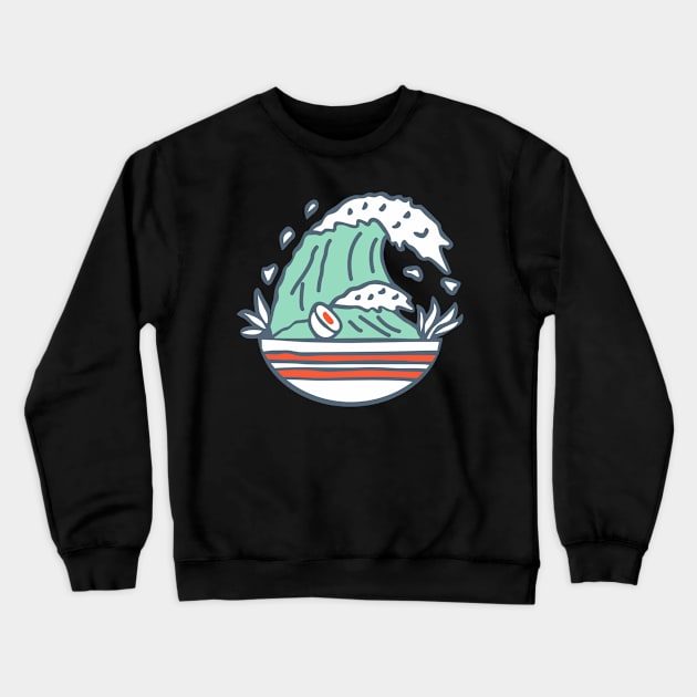 Ramen Waves Crewneck Sweatshirt by Illusion Art